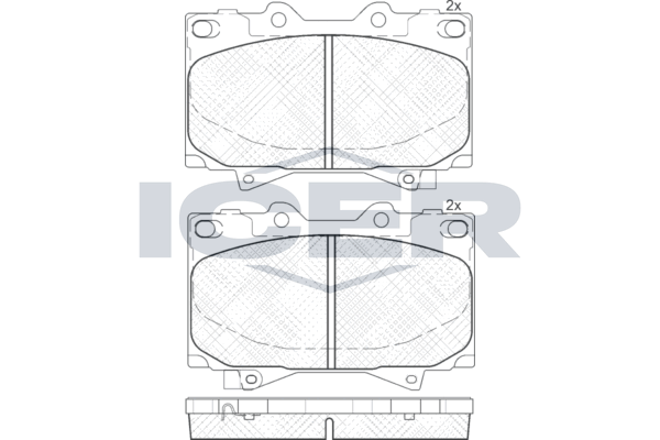 Set of brake linings, disc brake