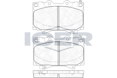 Set of brake linings, disc brake