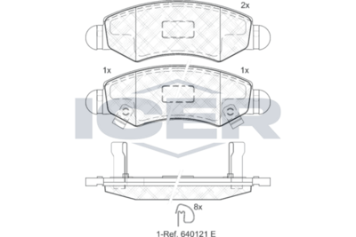 Set of brake linings, disc brake