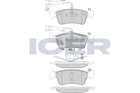 Set of brake linings, disc brake