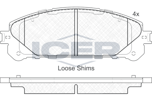 Set of brake linings, disc brake