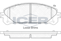 Set of brake linings, disc brake