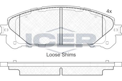 Set of brake linings, disc brake