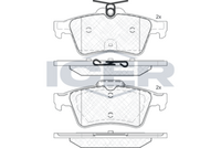 Set of brake linings, disc brake