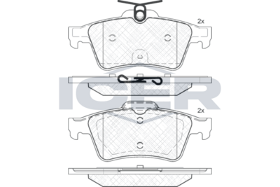 Set of brake linings, disc brake