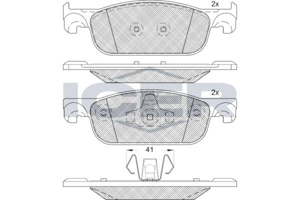 Set of brake linings, disc brake