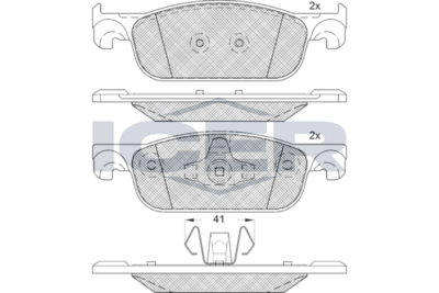 Set of brake linings, disc brake