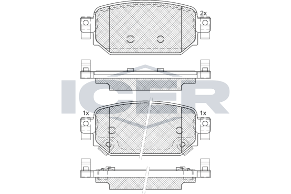 Set of brake linings, disc brake