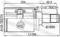 Set of hinges, drive shaft