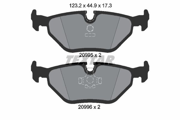 Set of brake linings, disc brake