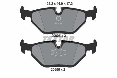 Set of brake linings, disc brake