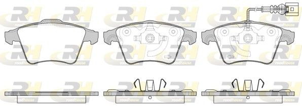 Set of brake linings, disc brake