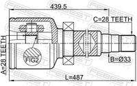 Set of hinges, drive shaft