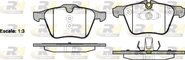 Set of brake linings, disc brake