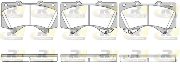 Set of brake linings, disc brake