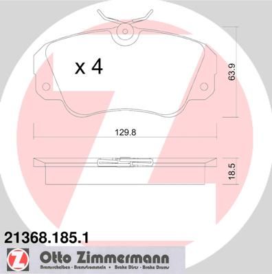 Set of brake linings, disc brake