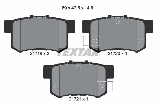 Set of brake linings, disc brake