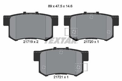 Set of brake linings, disc brake