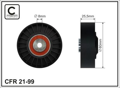 Deflector/guide roller, poly-V belt