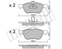 Set of brake linings, disc brake