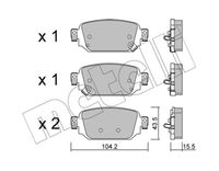 Set of brake linings, disc brake