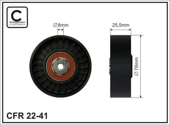 Deflector/guide roller, poly-V belt