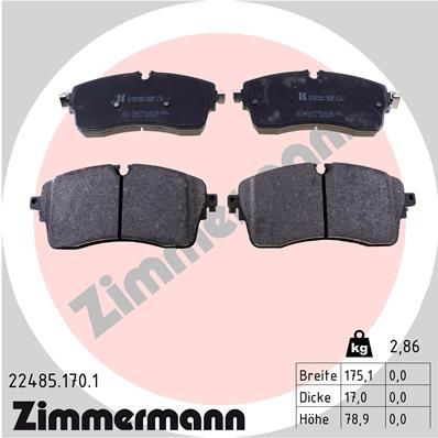 Set of brake linings, disc brake