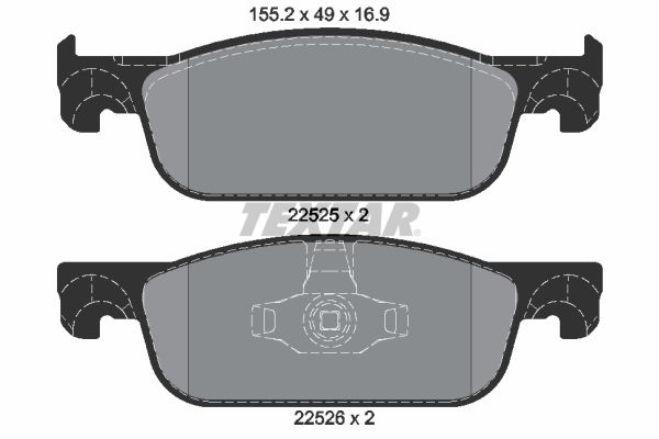 Set of brake linings, disc brake