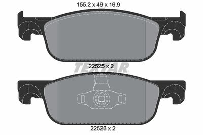 Set of brake linings, disc brake