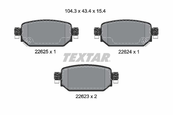 Set of brake linings, disc brake