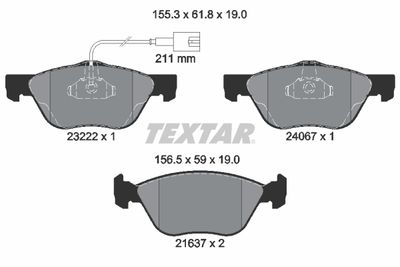 Set of brake linings, disc brake