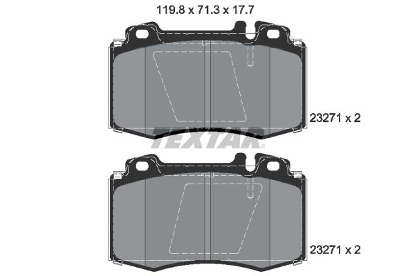 Set of brake linings, disc brake