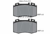 Set of brake linings, disc brake