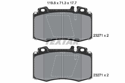 Set of brake linings, disc brake