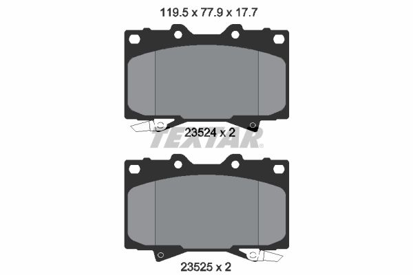 Set of brake linings, disc brake