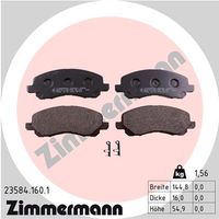 Set of brake linings, disc brake