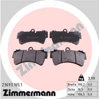 Set of brake linings, disc brake