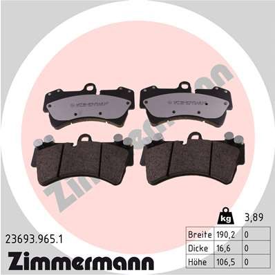 Set of brake linings, disc brake