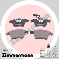 Set of brake linings, disc brake