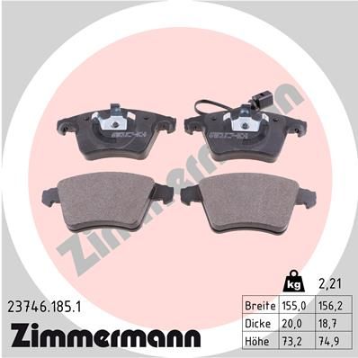 Set of brake linings, disc brake