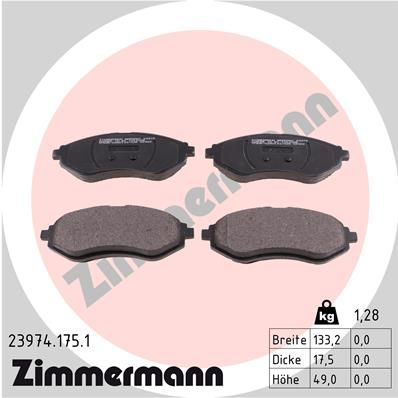 Set of brake linings, disc brake