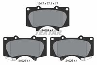 Set of brake linings, disc brake