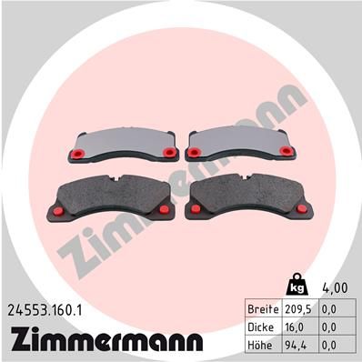 Set of brake linings, disc brake