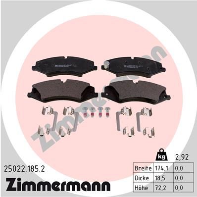 Set of brake linings, disc brake