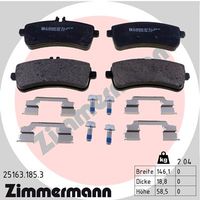 Set of brake linings, disc brake