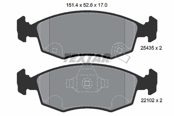 Set of brake linings, disc brake