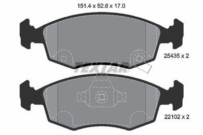 Set of brake linings, disc brake