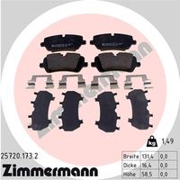 Set of brake linings, disc brake