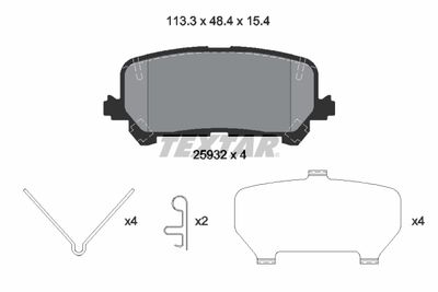 Set of brake linings, disc brake