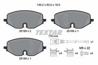 Set of brake linings, disc brake